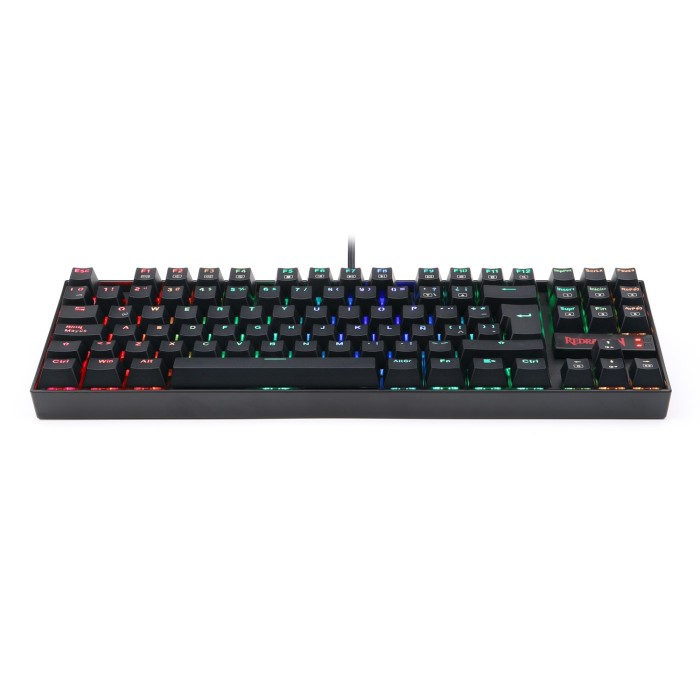 Teclado mecánico Redragon Kumara K552 RGB, TKL, Switch Red, Español, Negro