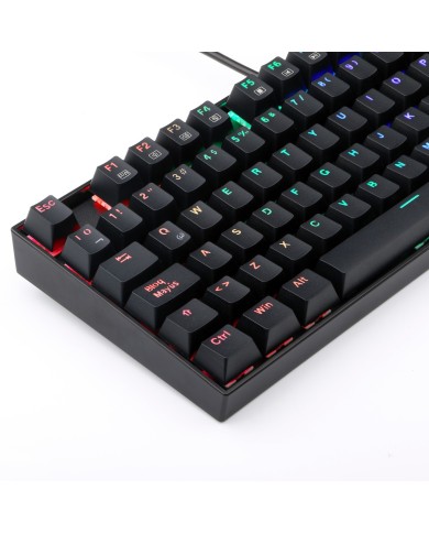 Teclado mecánico Redragon Kumara K552 RGB, TKL, Switch Red, Español, Negro