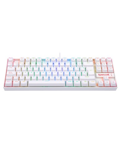 Teclado mecánico Redragon Kumara K552 RGB, TKL, Switch Red, Español, Blanco