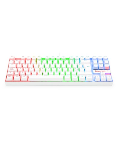 Teclado mecánico Redragon Kumara K552 RGB, TKL, Switch Red, Español, Blanco