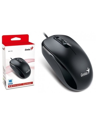 Mouse Genius Óptico DX-110, Alámbrico, 1000 DPI, USB, Negro