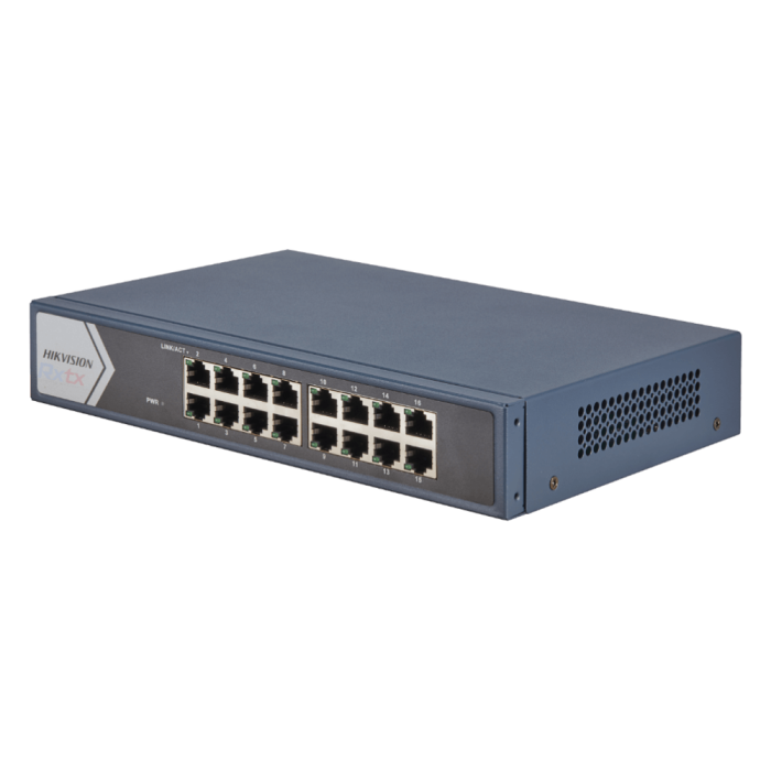 Switch Hikvision 10/100/1000 16P DS-3E0516-E(B) Rackeable, No admin, 16 puertos