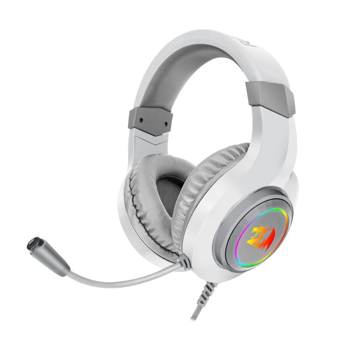 Audífonos gamer Redragon Hylas H260 Blanco RGB, 3.5 mm + USB