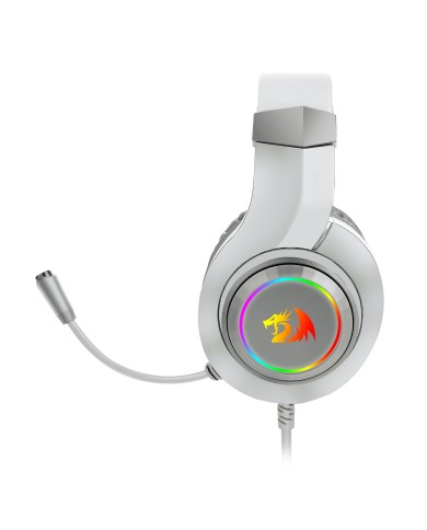 Audífonos gamer Redragon Hylas H260 Blanco RGB, 3.5 mm + USB
