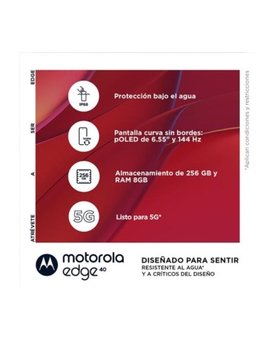 Smartphone Motorola Edge 40, Ram 8GB, 256GB, Android 13 Magenta