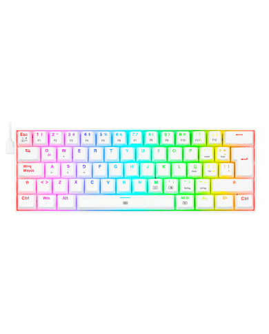 Teclado Mecánico Redragon Dragonborn Blanco RGB 60% Switch Red Español