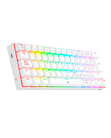 Teclado Mecánico Redragon Dragonborn Blanco RGB 60% Switch Red Español