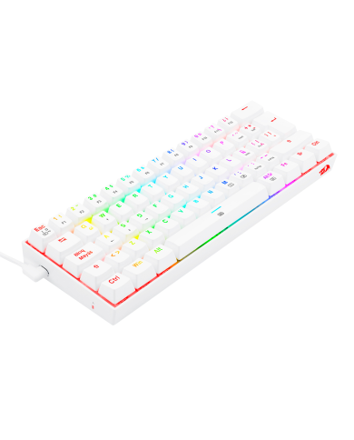 Teclado Mecánico Redragon Dragonborn Blanco RGB 60% Switch Red Español