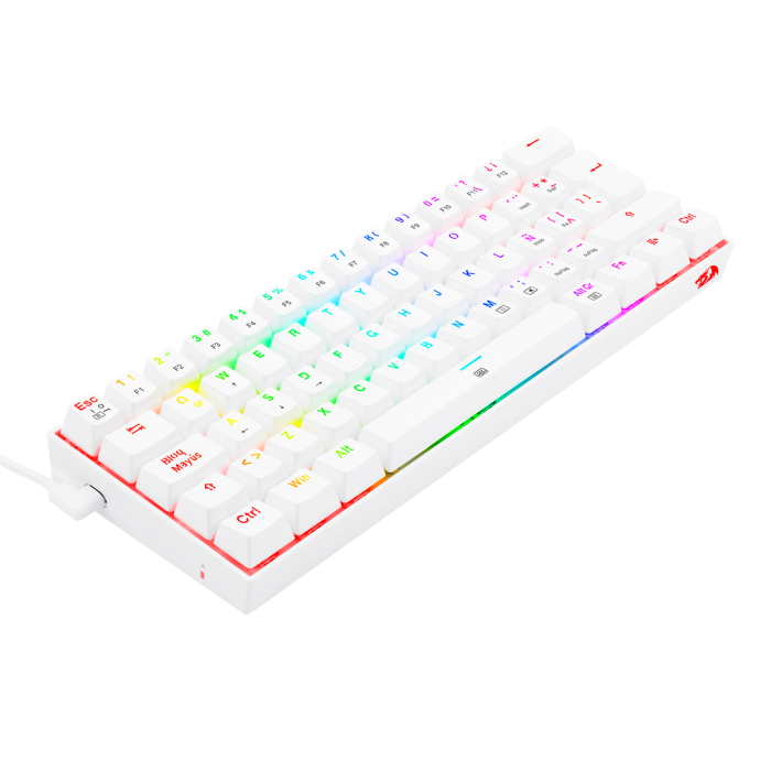 Teclado Mecánico Redragon Dragonborn Blanco RGB 60% Switch Red Español