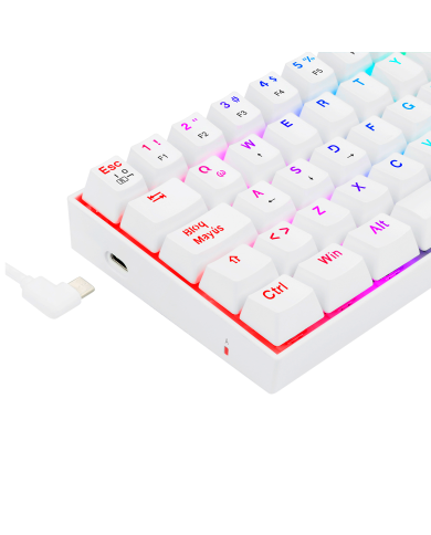 Teclado Mecánico Redragon Dragonborn Blanco RGB 60% Switch Red Español