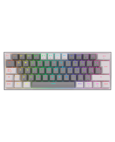 Teclado mecánico inalámbrico Redragon Fizz Pro K616-RGB Grey/White, Switch Red, Español