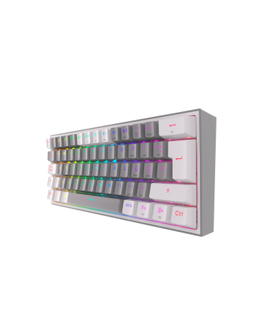 Teclado mecánico inalámbrico Redragon Fizz Pro K616-RGB Grey/White, Switch Red, Español