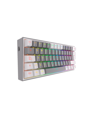 Teclado mecánico inalámbrico Redragon Fizz Pro K616-RGB Grey/White, Switch Red, Español
