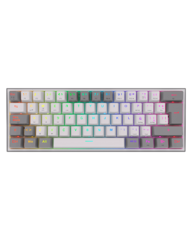 Teclado mecánico inalámbrico Redragon Fizz Pro K616-RGB White/Grey, Switch Red, Español