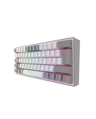 Teclado mecánico inalámbrico Redragon Fizz Pro K616-RGB White/Grey, Switch Red, Español