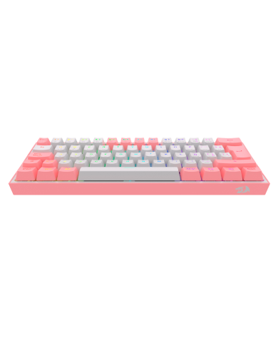 Teclado mecánico inalámbrico Redragon Fizz Pro K616-RGB White/Pink, Switch Red, Español