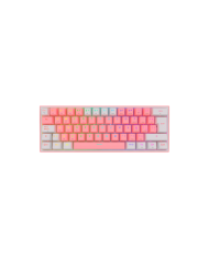 Teclado mecánico inalámbrico Redragon Fizz Pro K616-RGB White/Pink, Switch Red, Español