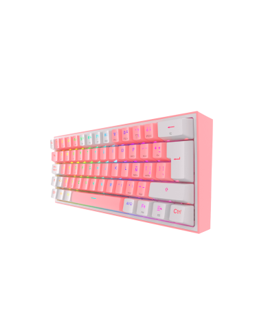 Teclado mecánico inalámbrico Redragon Fizz Pro K616-RGB Pink/White, Switch Red, Español