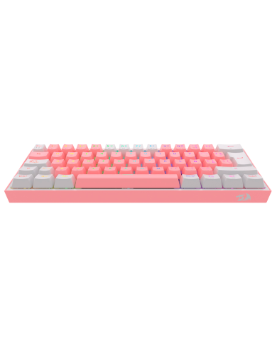 Teclado mecánico inalámbrico Redragon Fizz Pro K616-RGB Pink/White, Switch Red, Español