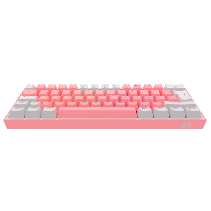 Teclado mecánico inalámbrico Redragon Fizz Pro K616-RGB Pink/White, Switch Red, Español
