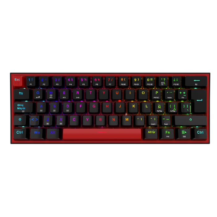 Teclado mecánico inalámbrico Redragon Fizz Pro K616-RGB Black, Switch Red, Español