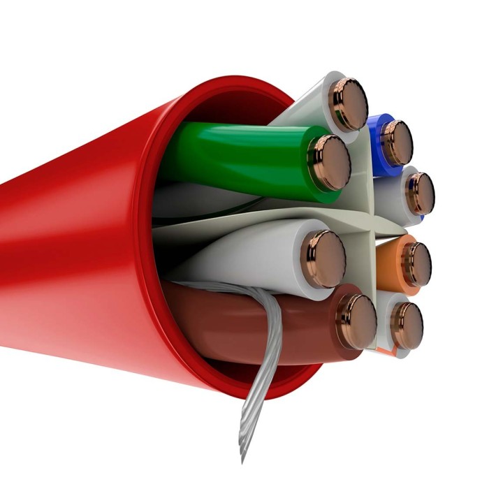 Bobina De Cable De Red UTP Cat6 ROJO