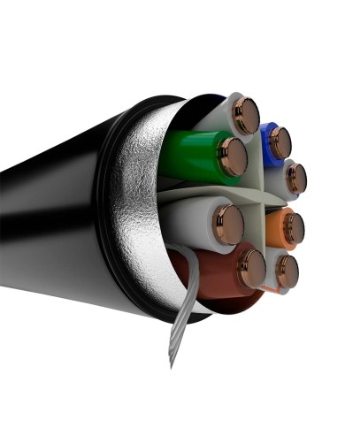 Bobina De Cable De Red UTP para Exteriores Cat6 Negro foto