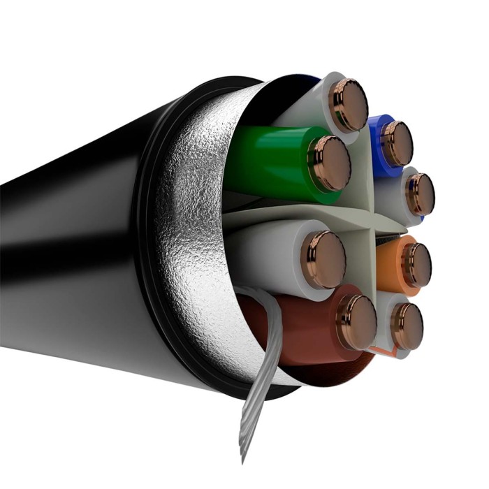 Bobina De Cable De Red UTP para Exteriores Cat6 Negro foto