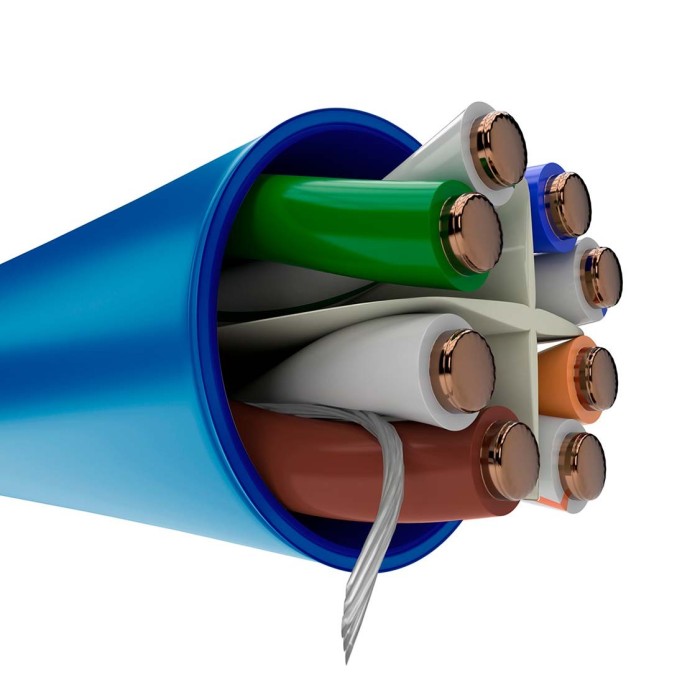 Bobina De Cable De Red UTP Cat6 AZUL 24AWG CM 305m