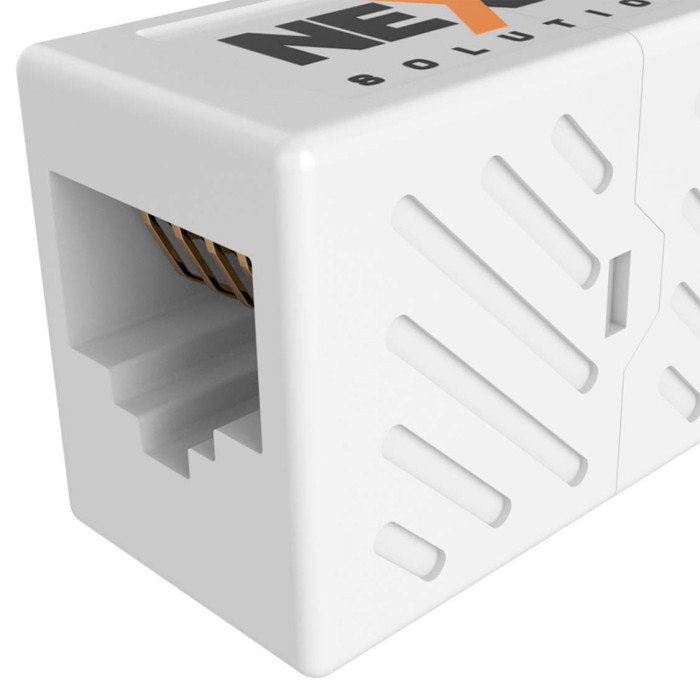 Módulo acoplador lineal Nexxt CAT6 Blanco lateral