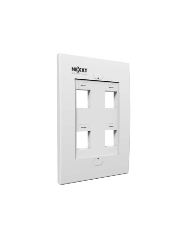 Placa de pared 1/2/4 puertos Blanco para conectores tipo keystone (bolsa de 100)