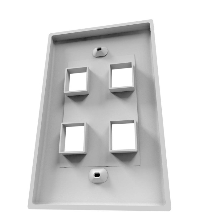 Placa de pared 1/2/4 puertos Blanco para conectores tipo keystone (bolsa de 100)