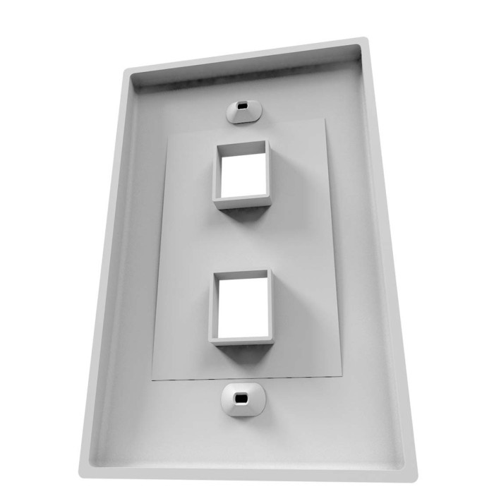 Placa de pared 1/2/4 puertos Blanco para conectores tipo keystone (bolsa de 100)