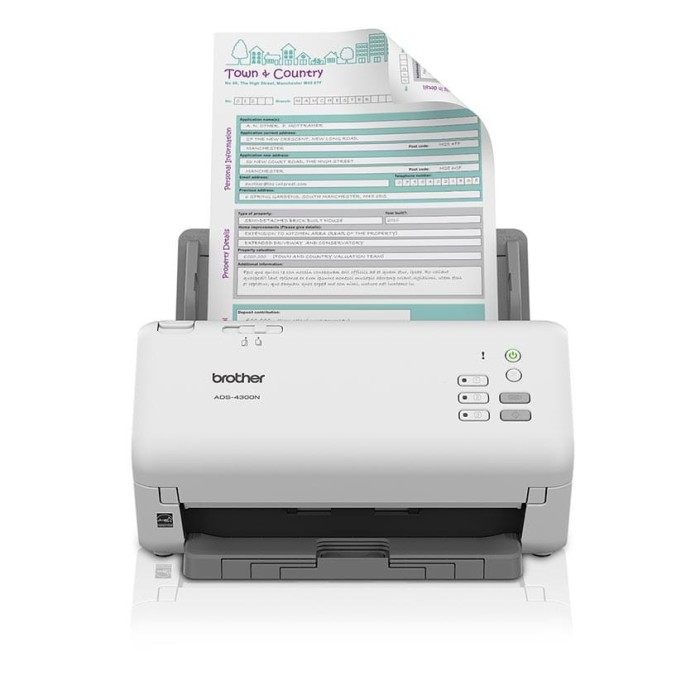Escáner Profesional Brother ADS4300N, ADF, 80ppm, 1.200 DPI, USB