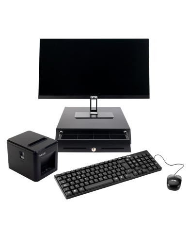 Kit POS AIO MIG 21,5"  Wifi/Bluetooth + Impresora térmica + Gaveta de dinero + Teclado y Mouse (Incluye Software punto de venta)
