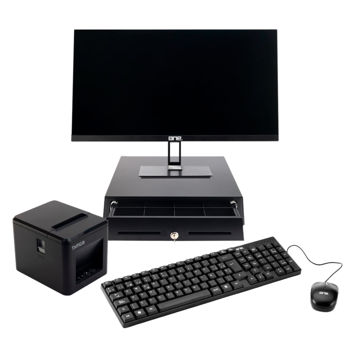Kit POS AIO MIG 21,5"  Wifi/Bluetooth + Impresora térmica + Gaveta de dinero + Teclado y Mouse (Incluye Software punto de venta)
