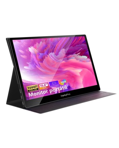 Monitor Portátil Hello Pro M1 15.6" FHD USB-C, Mini HDMI con funda soporte