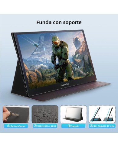 Monitor Portátil Hello Pro M1 15.6" FHD USB-C, Mini HDMI con funda soporte