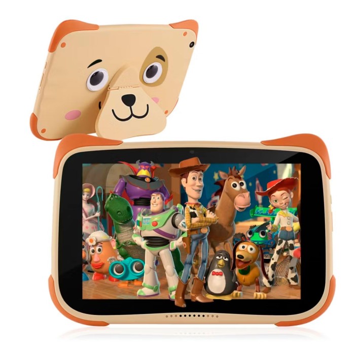 Tablet Kids Educacional 8” HD, 4GB Ram, 64GB, Android 13, Puppy Brown, WiFi