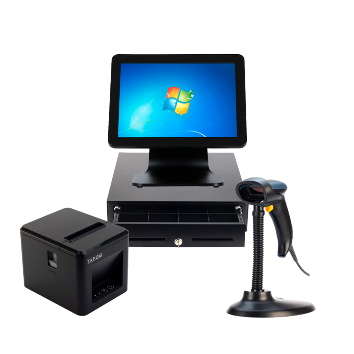 Kit POS Touch One T2-7000R + Impresora térmica termica TX30 + Lector Láser 1D L7 + GAVETA (Incluye Software punto de venta)
