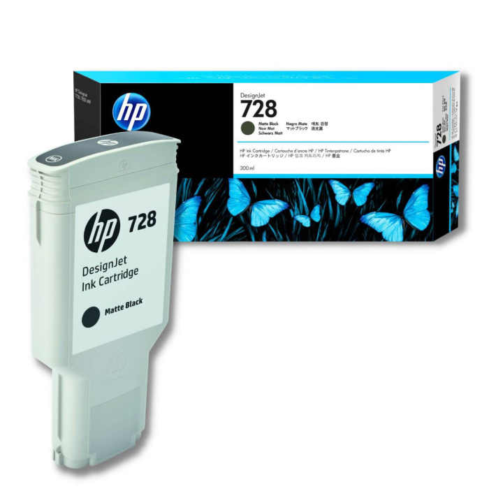 Cartucho de tinta HP 728 DesignJet Negro Matte Original, 300ml