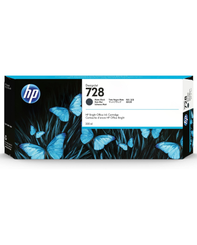 Cartucho de tinta HP 728 DesignJet Negro Matte Original, 300ml