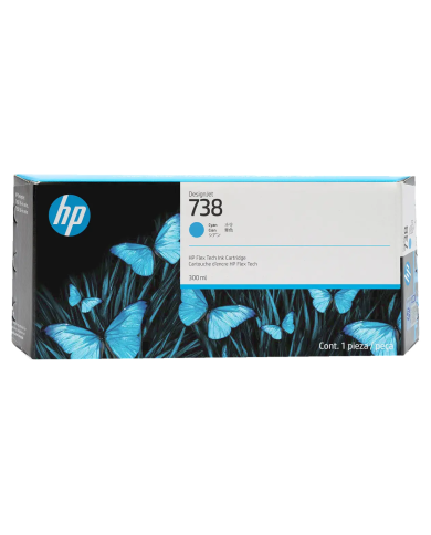 Cartucho de tinta HP 738 DesignJet Cian Original, 300ml