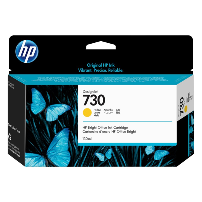 Cartucho de tina HP 730 DesignJet Amarillo Original, 130ml