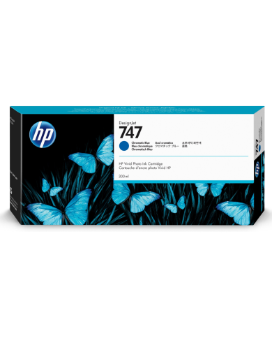 Cartucho de tinta HP 747 DesignJet Azul Cromático Original, 300ml