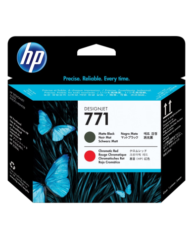 Cartucho de tinta HP 771 DesignJet Negro Mate y Rojo Cromático Original
