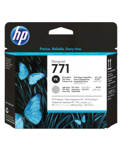 Cartucho de tinta HP 771 DesignJet Negro y Gris Claro Original