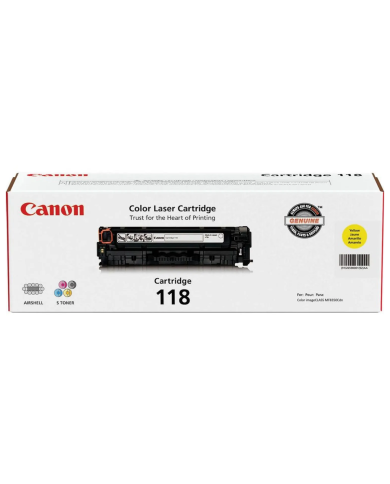 Cartucho de Toner Canon 118 Amarillo, Rinde 2400 Páginas
