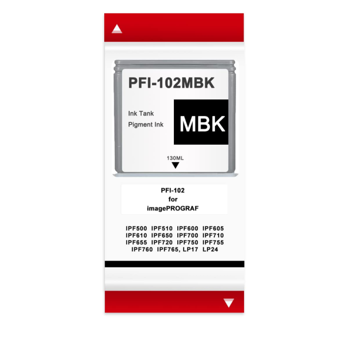 Cartucho de tinta Canon PFI-102 Negro Mate, 130ml