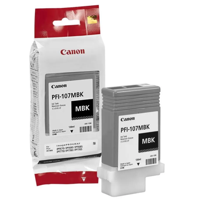Cartucho de tinta Canon PFI-107 Negro Mate, 130ml